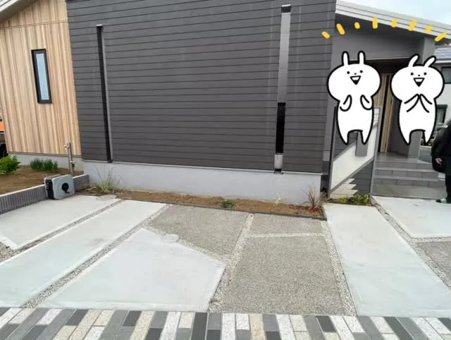 稲敷郡阿見町にて、植栽工事、ポールライト設置